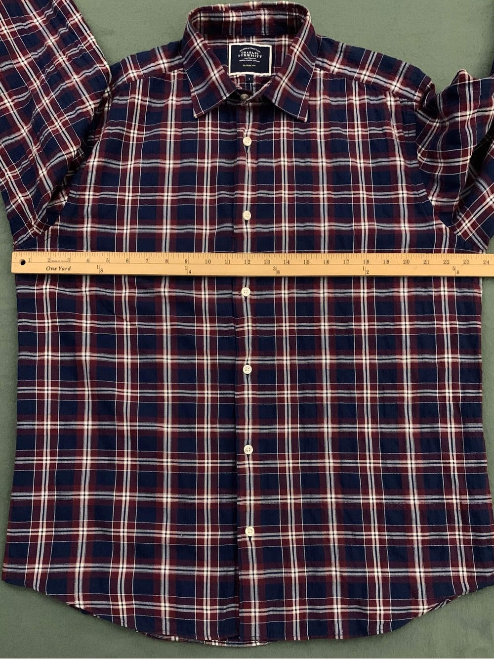 CHARLES TYRWHITT LS Classic Fit All Cotton Flannel Shirt - Picture 5 of 7